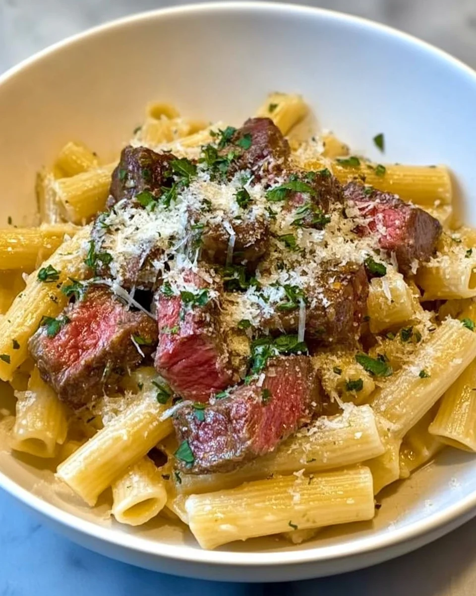 Garlic Parmesan Steak Pasta Garlic