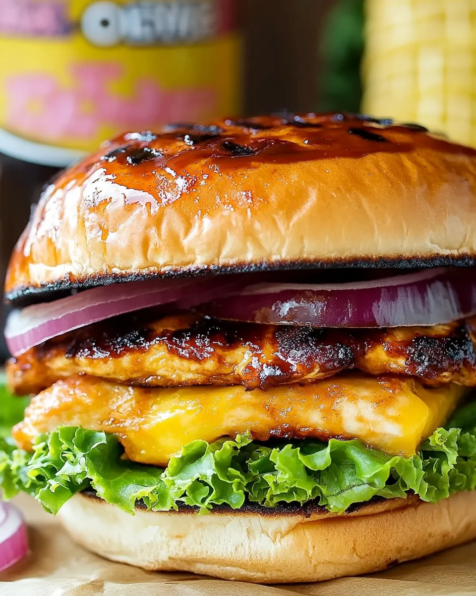 Hawaiian BBQ Chicken Sandwiches Hawaiian