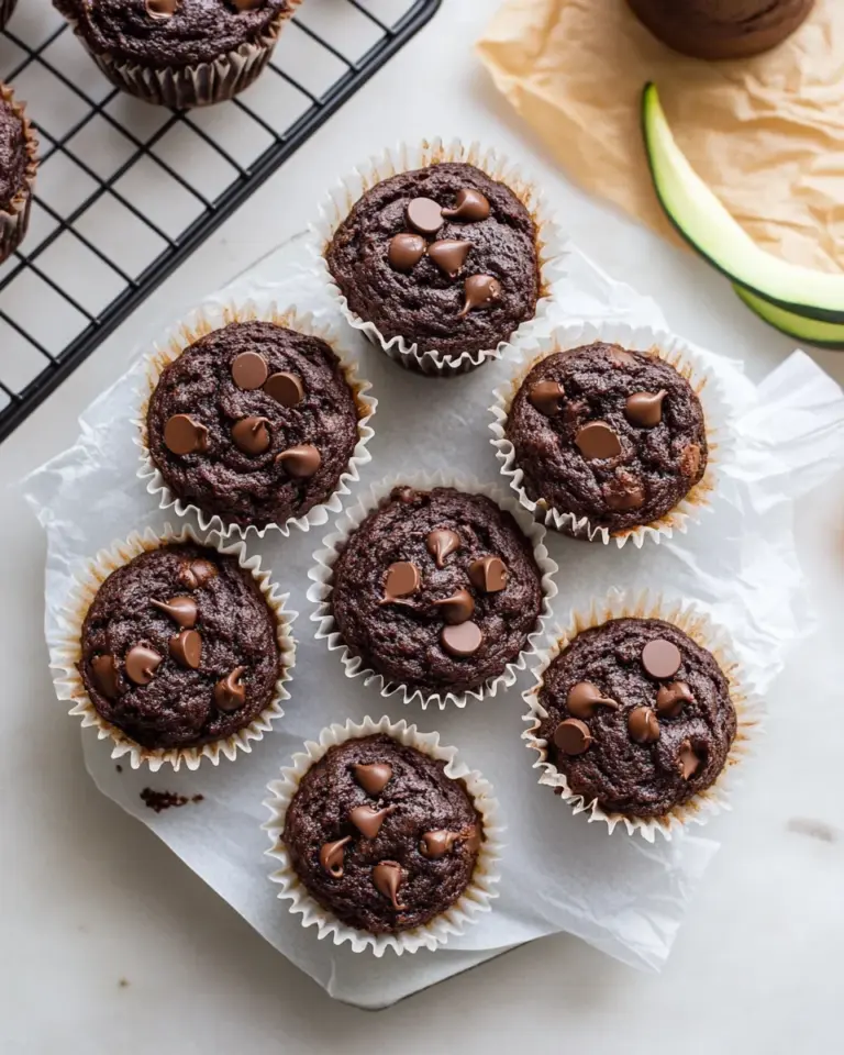 Healthy & Moist Chocolate Zucchini Muffins