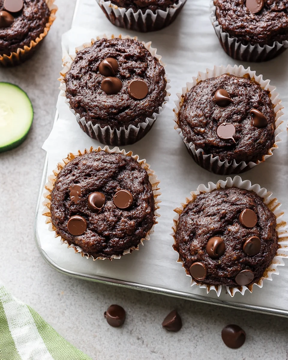 Healthy & Moist Chocolate Zucchini Muffins Healthy