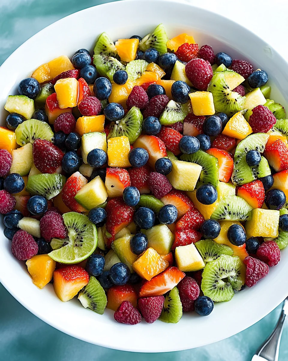Honey Lime Rainbow Fruit Salad