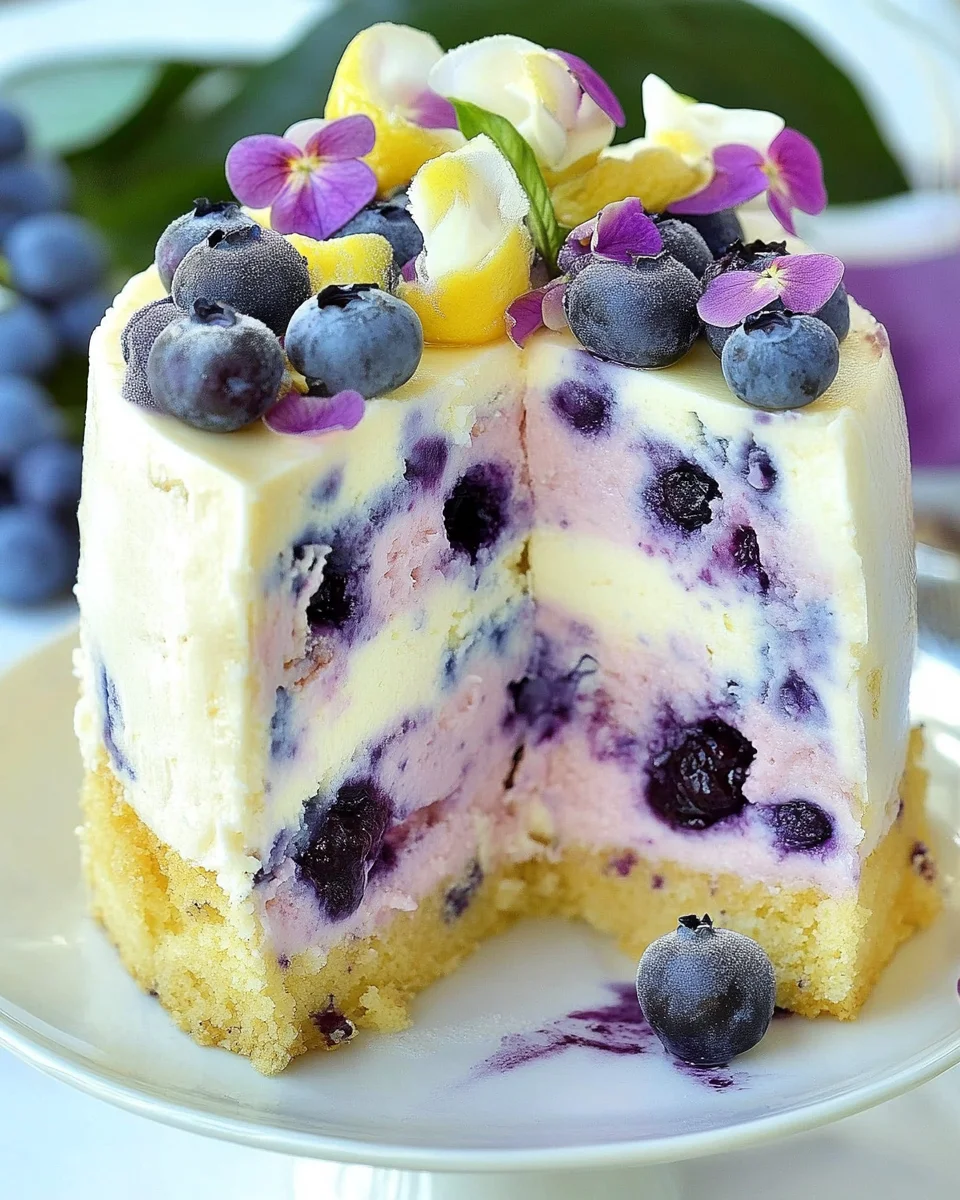 Lemon Blueberry Cheesecake Cake Lemon