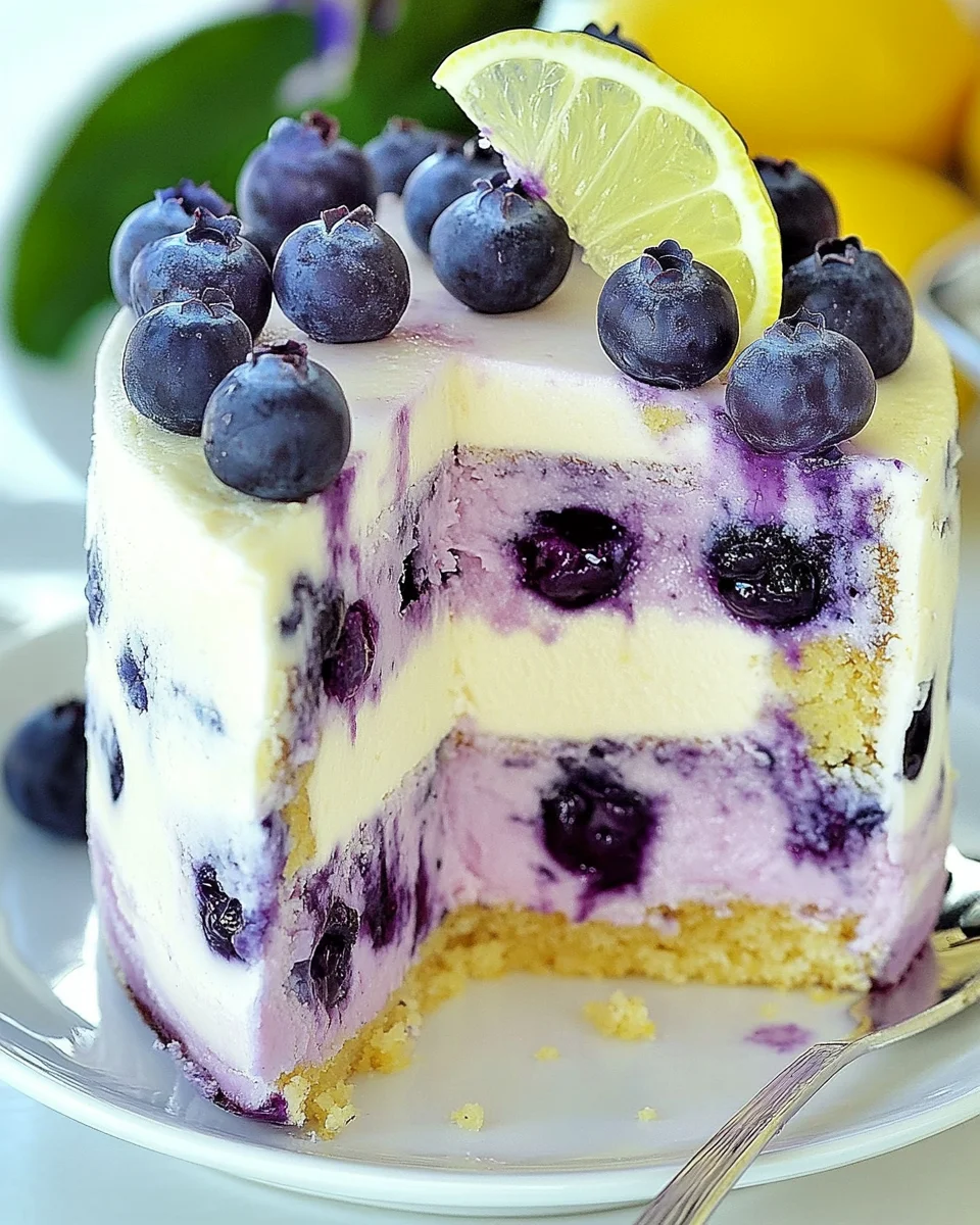Lemon Blueberry Cheesecake Cake Lemon