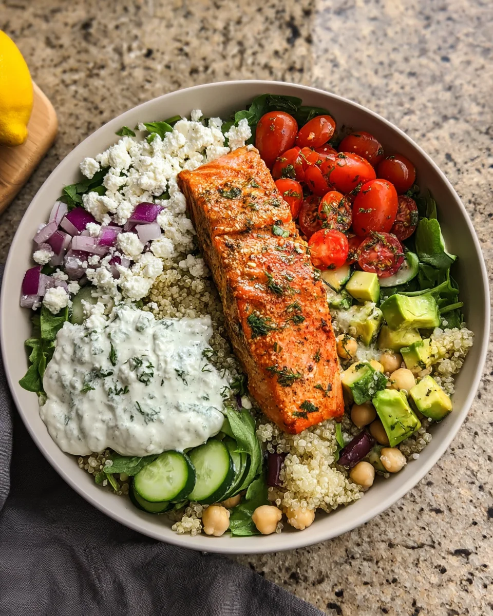 Mediterranean Salmon Bowl Mediterranean