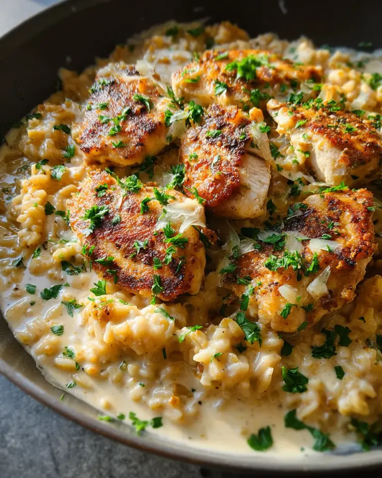 One-Pan Creamy Parmesan Chicken & Rice