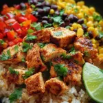 One Pan Chicken Burrito Bowl