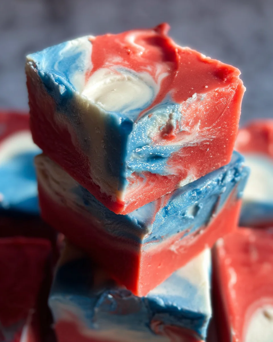 4th of July Tie Dyed Fudge 4th
