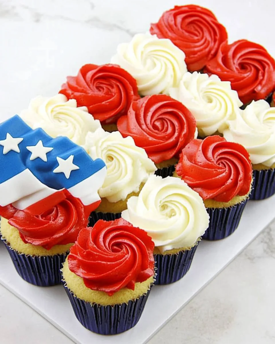 American Flag Cup Cake American