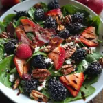 Berry Spinach Salad With Pecans, Feta, And Balsamic Glaze