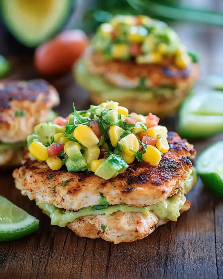 Chicken Burgers With Avocado Corn Salsa