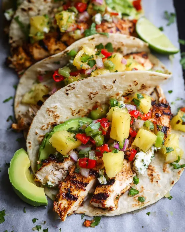 Chipotle Pineapple Chicken Tacos