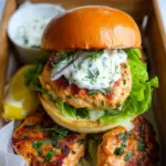Fresh Salmon Burgers with Tzatziki Dressing