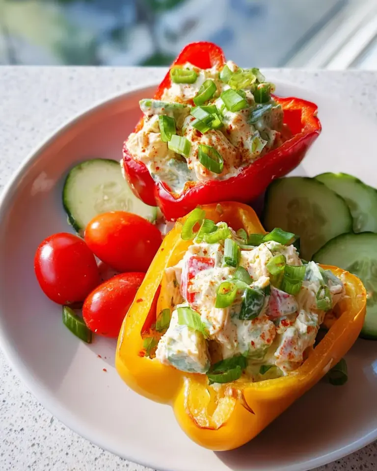Greek Yogurt Chicken Salad Stuffed Peppers