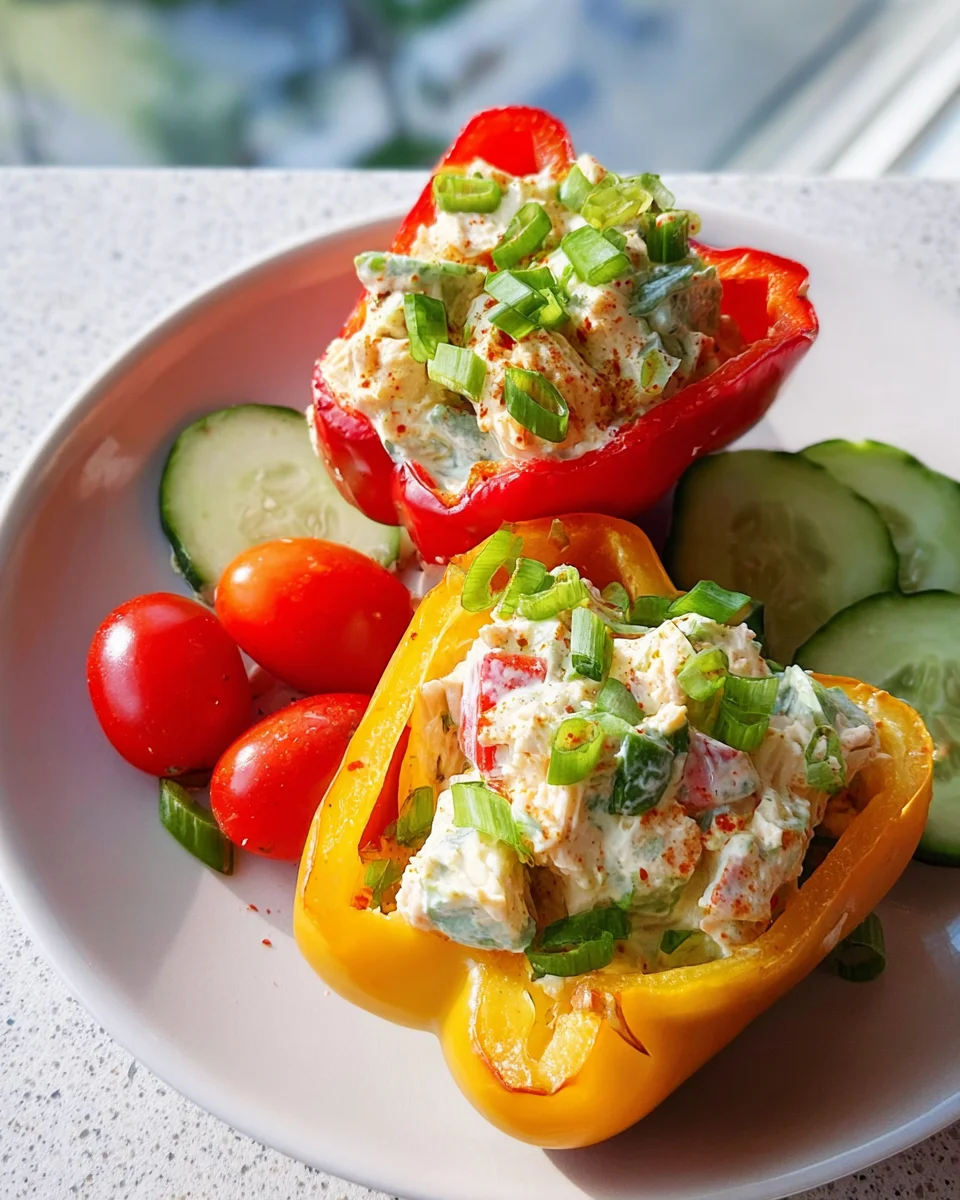 Greek Yogurt Chicken Salad Stuffed Peppers