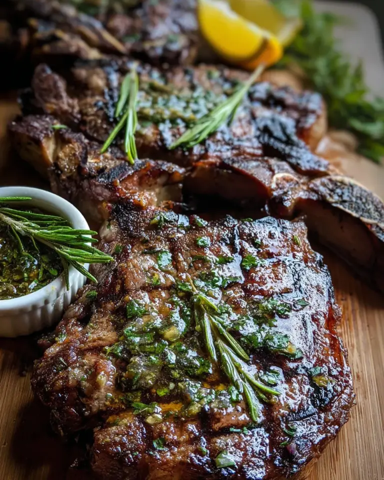 Grilled Flank Steak with Lemon-Herb Sauce