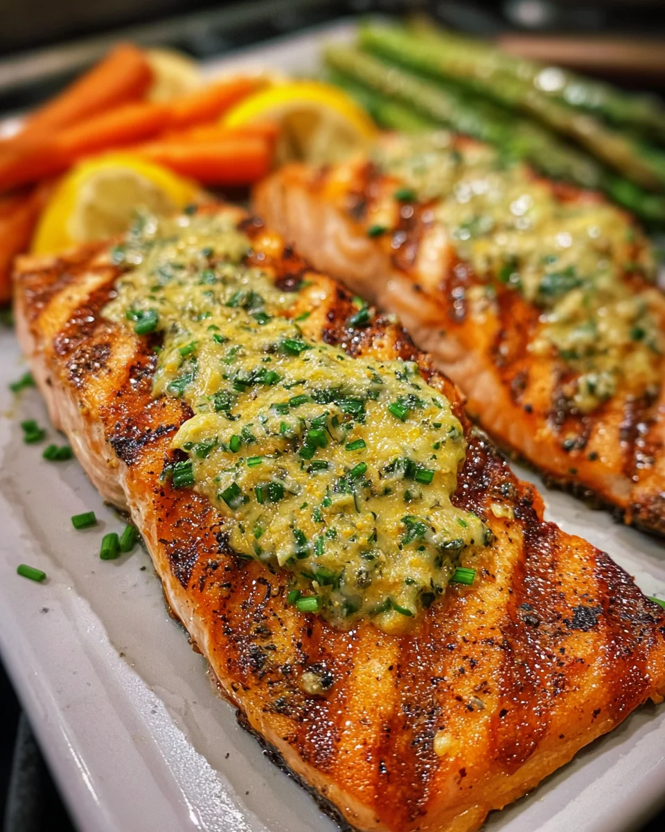 Grilled Salmon with Mustard-Herb Butter Grilled Salmon with Mustard-Herb Butter