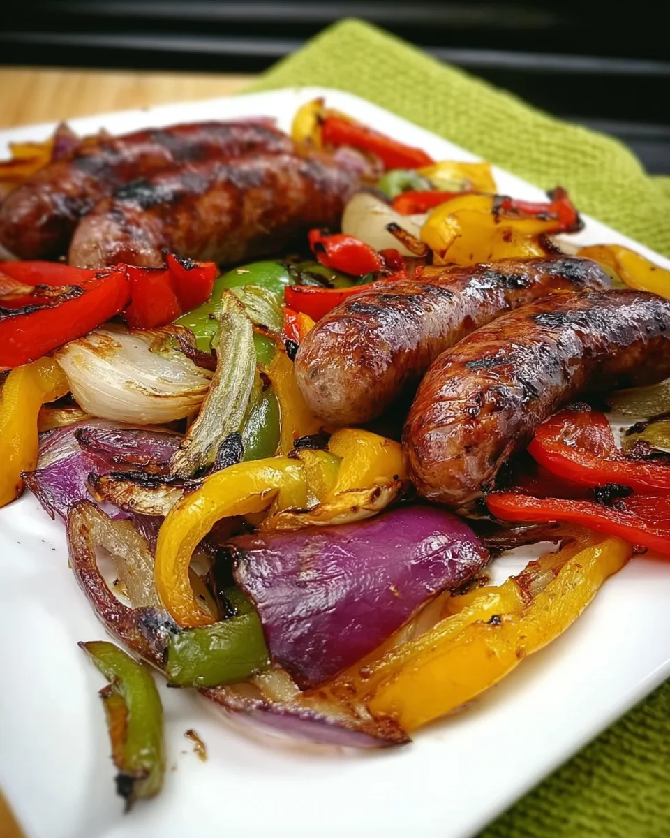 Grilled Sausage with Peppers and Onions