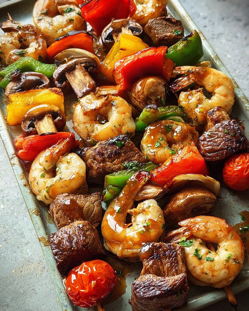 Grilled Steak & Shrimp Kabobs Grilled