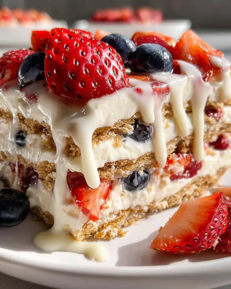 No Bake Icebox Cake with Summer Berries