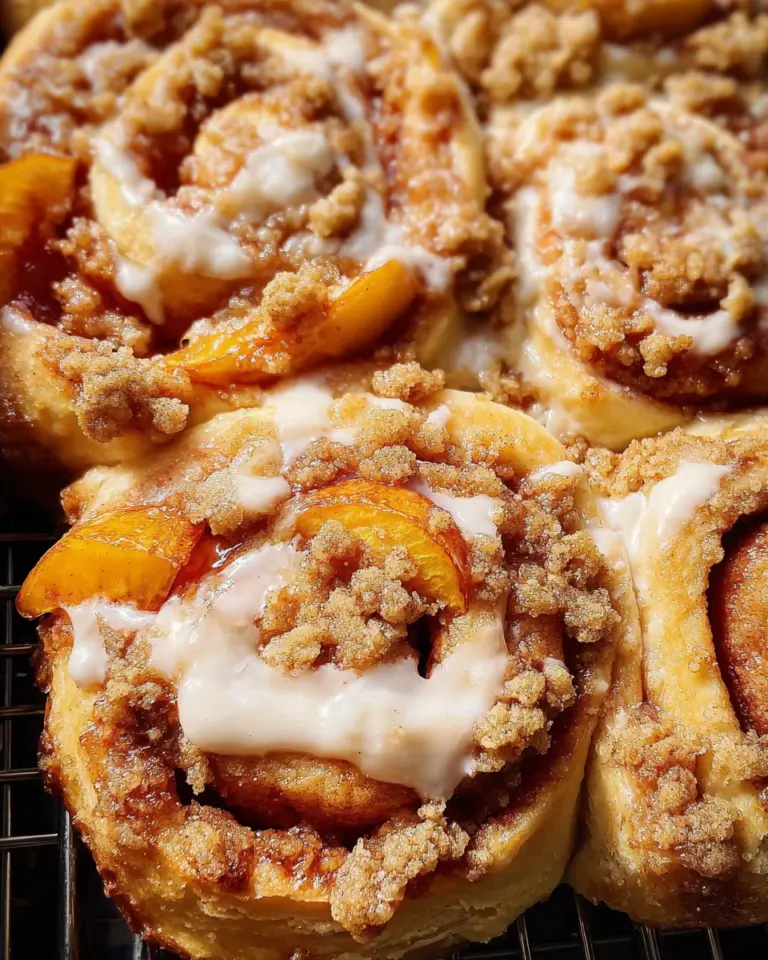 Peach Cobbler Cinnamon Rolls