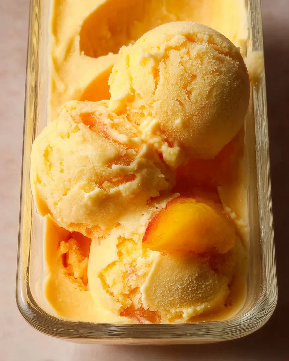 Peach Sorbet Without Ice Cream Maker Peach