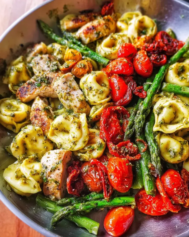 Pesto Chicken Tortellini and Veggies