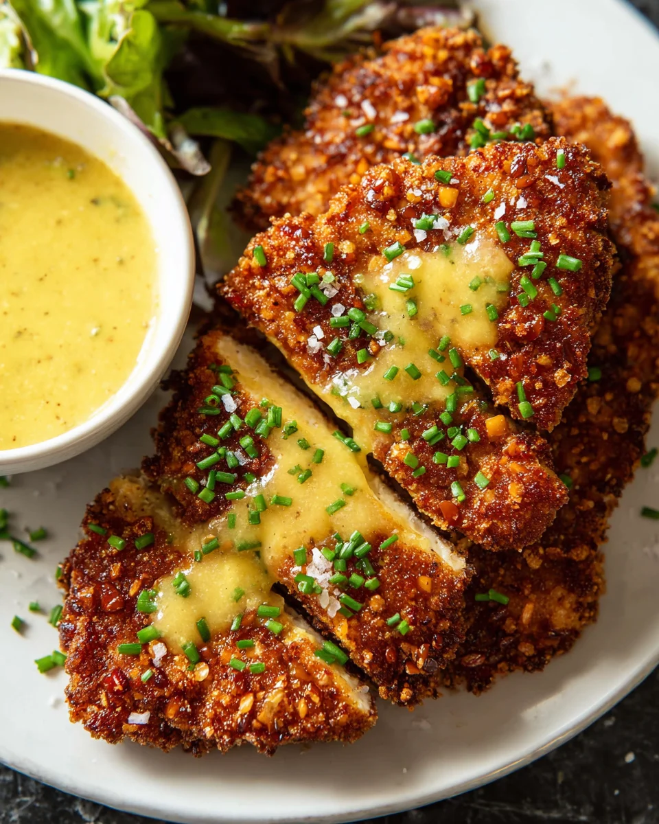 Pretzel Crusted Chicken with Honey Mustard Sauce