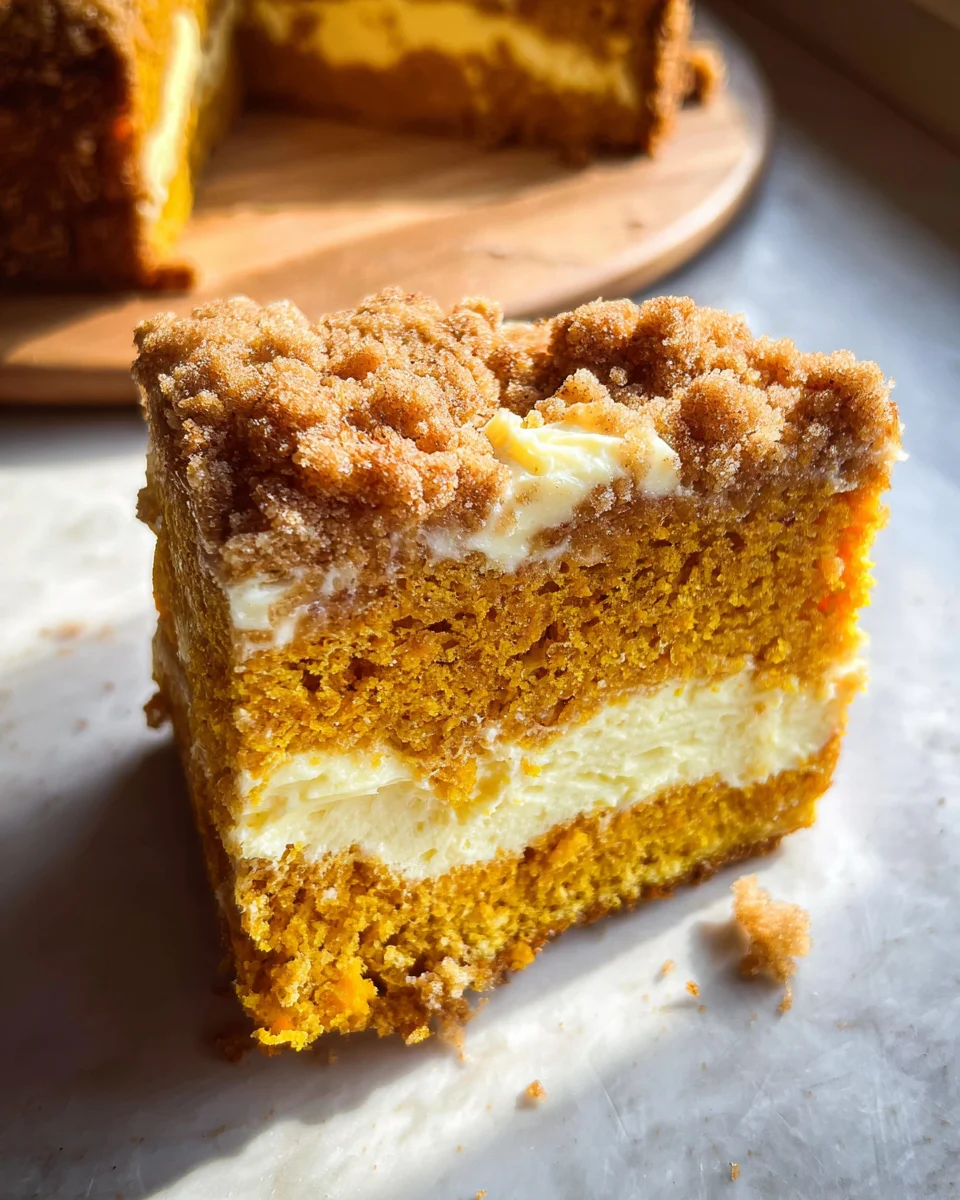 Pumpkin Crumb Cake with Cream Cheese Filling
