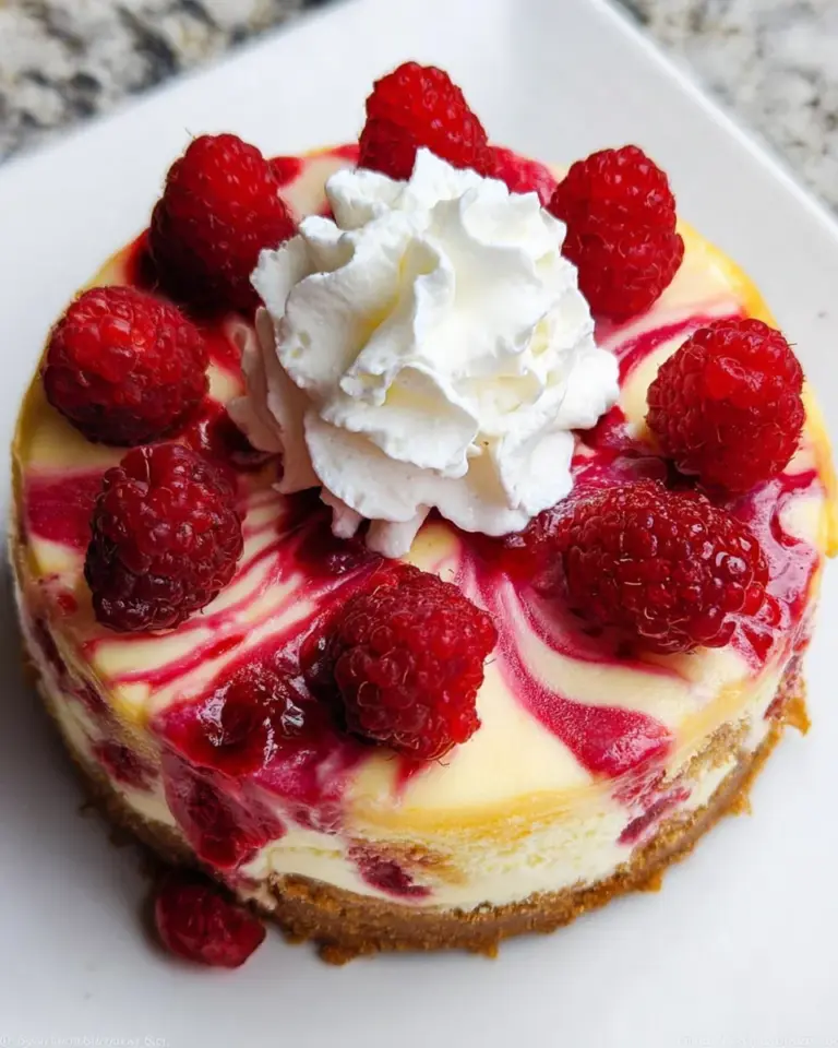 Raspberry Swirl Lemon Cheesecake