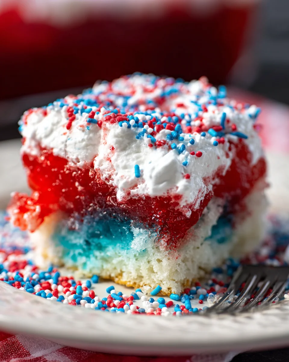 Red, White, & Blue Poke Cake Red,