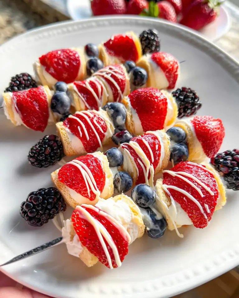 Red, White and Blue Fruit Kabobs