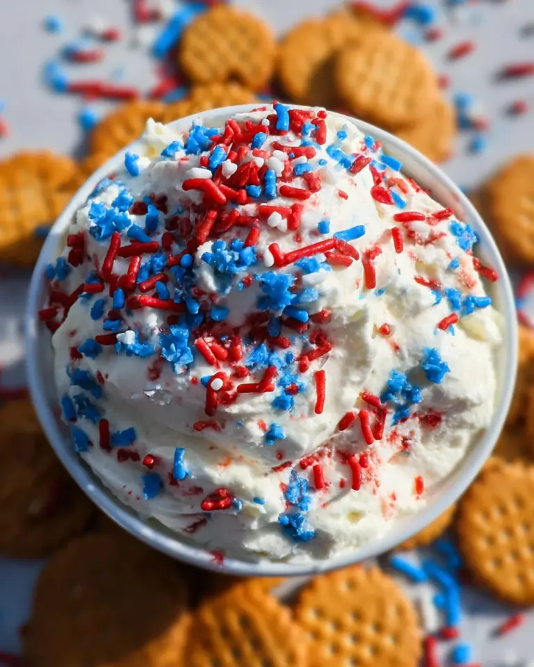 Red, White and Blue Funfetti Dip