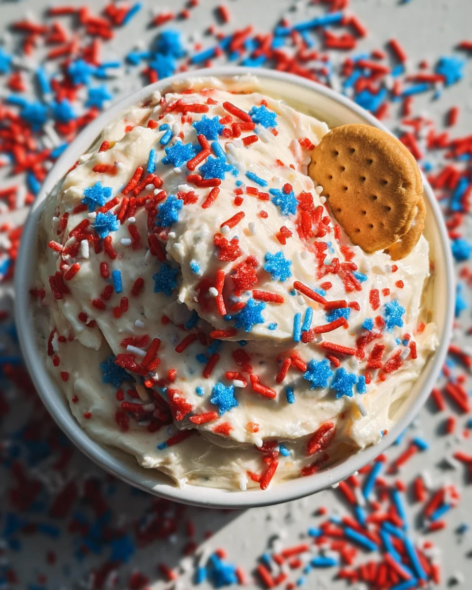 Red, White and Blue Funfetti Dip Red,