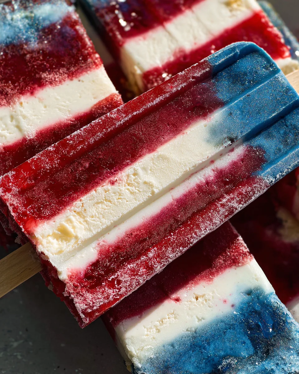 Red White and Blue Popsicles Red