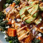 Roasted Chicken, Sweet Potato, and Kale Bowls