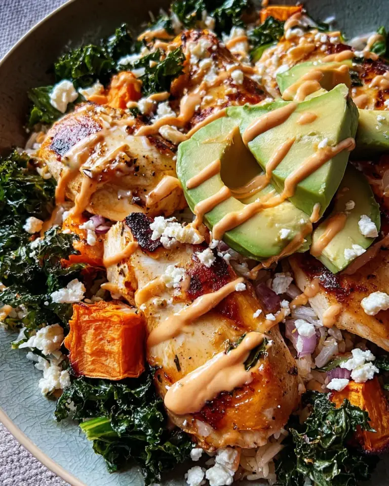 Roasted Chicken, Sweet Potato, and Kale Bowls