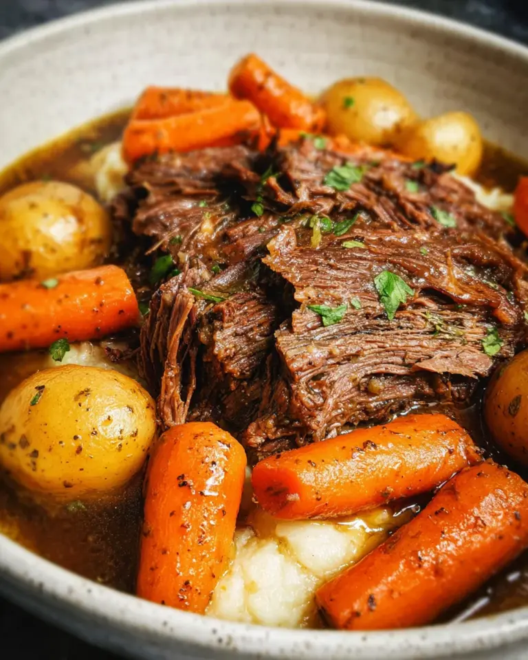 Slow Cooker Garlic Herb Pot Roast