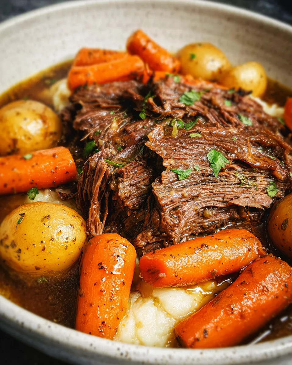 Slow Cooker Garlic Herb Pot Roast
