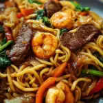 Steak & Shrimp Stir-Fried Noodles