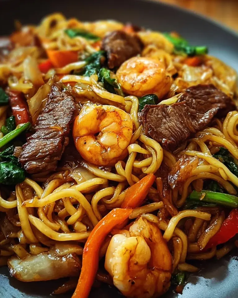 Steak & Shrimp Stir-Fried Noodles