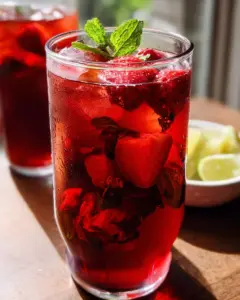Strawberry Hibiscus Iced Tea