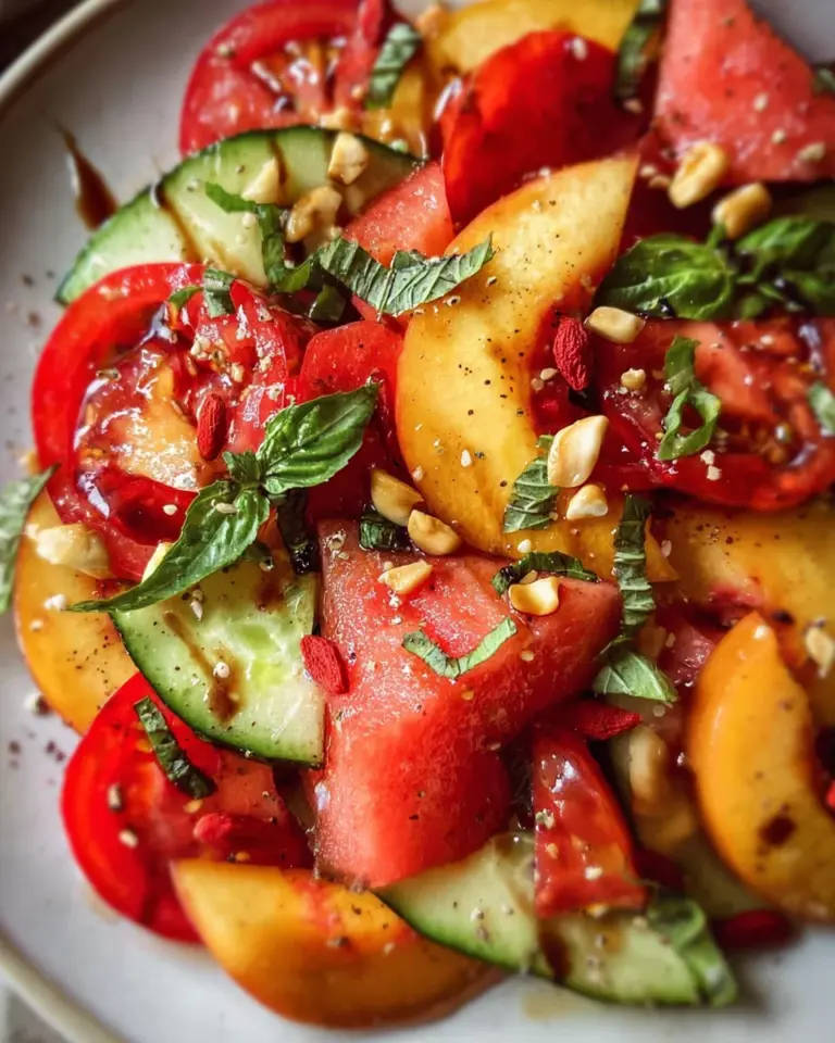 Summer Peach Watermelon Salad