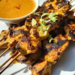 Thai Chicken Satay with Spicy Peanut Dipping Sauce