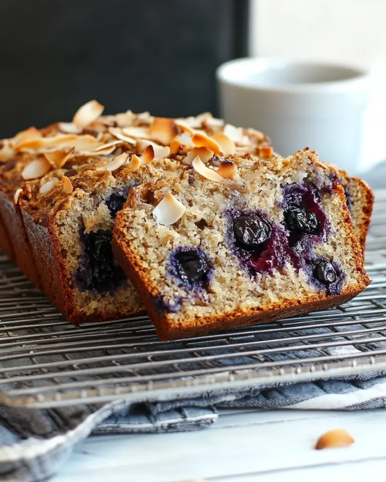 Toasted Coconut Blueberry Banana Bread