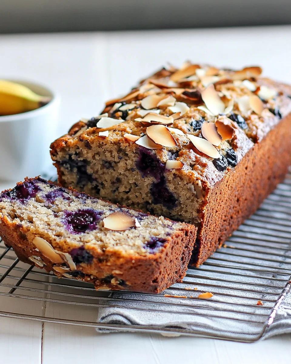 Toasted Coconut Blueberry Banana Bread Toasted