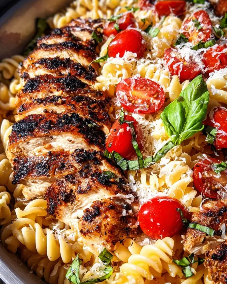 Tomato Basil Pasta with Balsamic Grilled Chicken
