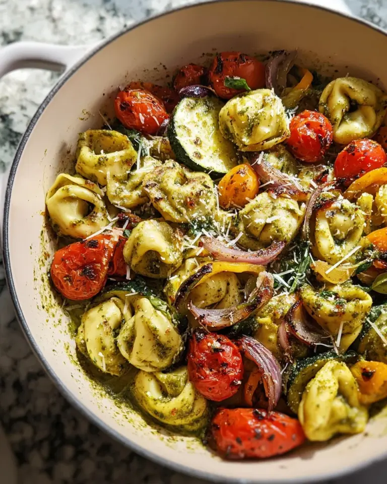 Tortellini with Pesto and Roasted Veggies