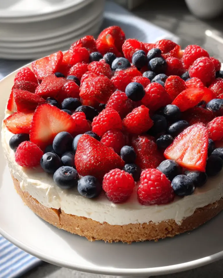 Triple Berry No-Bake Cheesecake