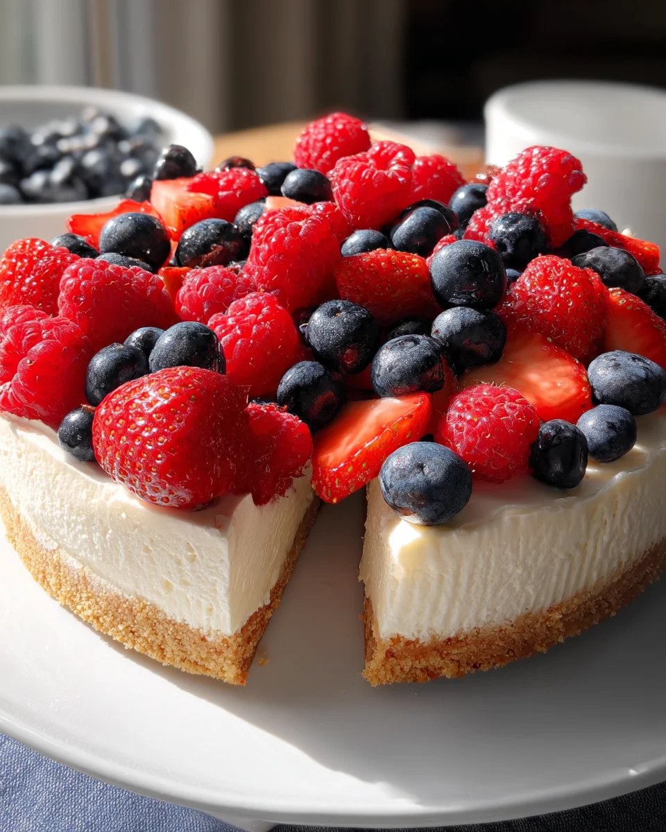 Triple Berry No-Bake Cheesecake Triple