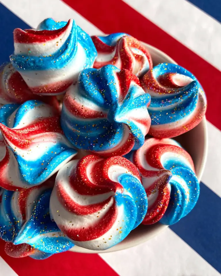 patriotic meringue cookies